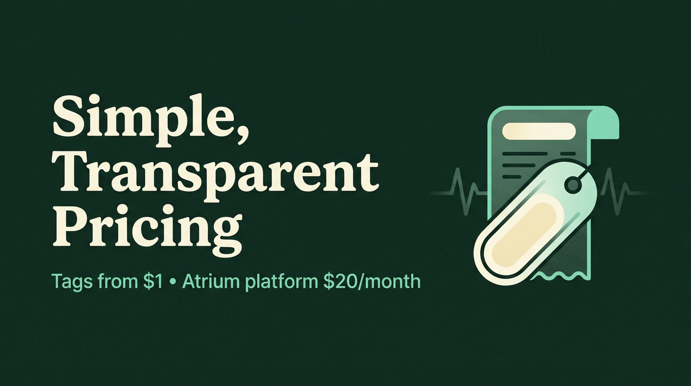 Pricing — NFC Tap Tags & Atrium Software | $20/month